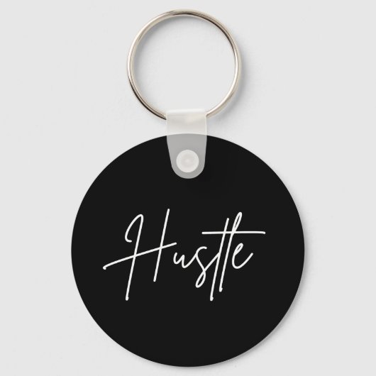 Hustle Keychain – Modern Minimal Design (Voorkant)