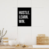 Hustle, Leer, Win - Succes Motivatie Poster (Keuken)