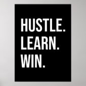 Hustle, Leer, Win - Succes Motivatie Poster (Voorkant)