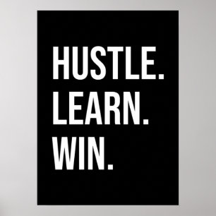 Hustle, Leer, Win - Succes Motivatie Poster