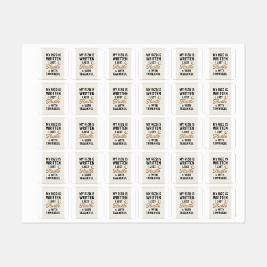 "Hustle met Tawakkul – op geloof gebaseerd islamit Labels (Vel)