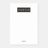 Hustle | Modern Black White en Roze Post-it® Notes (Voorkant)