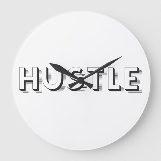 Hustle Modern Typografie Grote Klok (Voorkant)