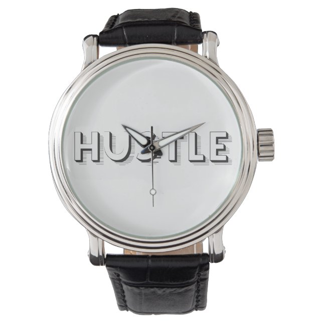 Hustle Modern Typografie Horloge (Voorkant)