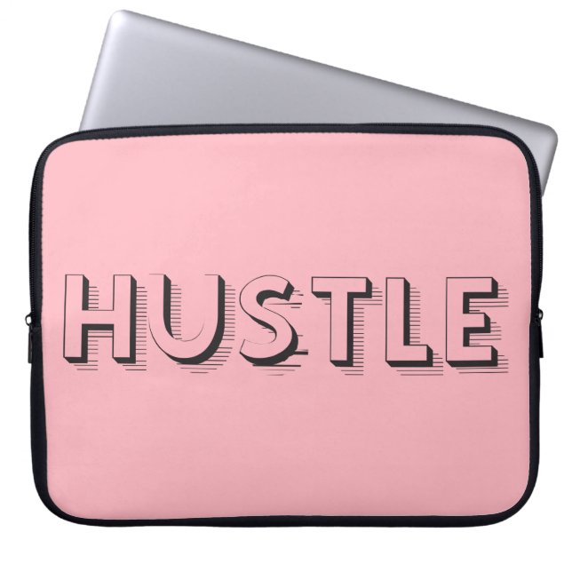 Hustle Modern Typografie Laptop Sleeve (Voorkant)