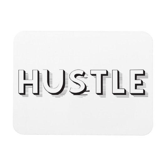 Hustle Modern Typografie Magneet (Horizontaal)