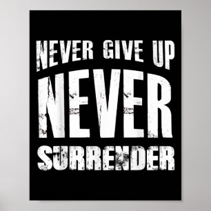 Hustle Motivation Shirt geef me nooit op Poster
