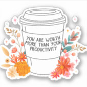 Hustle No Meer Productivity Floral Sticker (Voorkant)