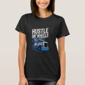 Hustle On Wheels Patriotic Truck Design T-shirt (Voorkant)