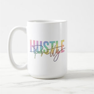 Hustle Pretty Pastel Regenboog Typografie Meisjesa Koffiemok
