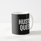 Hustle Queen Motivatie Quote Coffee Mok (Voorkant rechts)