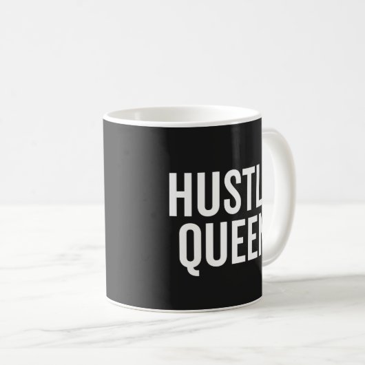 Hustle Queen Motivatie Quote Coffee Mok (Voorkant rechts)