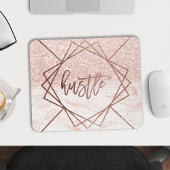 Hustle Roos Gold Marble Blush Pink Faux Glitter Muismat