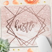 Hustle Roos Gold Marble Blush Pink Faux Glitter Muismat