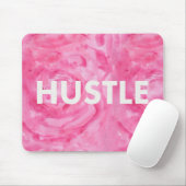 Hustle Roos Waterverf Moderne Typografie Mousepad Muismat (Met muis)