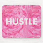 Hustle Roos Waterverf Moderne Typografie Mousepad Muismat (Voorkant)