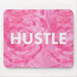 Hustle Roos Waterverf Moderne Typografie Mousepad Muismat