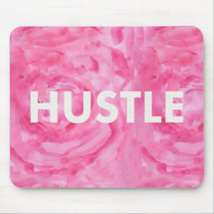 Hustle Roos Waterverf Moderne Typografie Mousepad Muismat