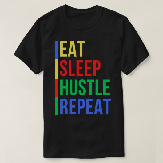 Hustle Routine Mood Kleuren Pocket Over T-shirt (Design voorkant)