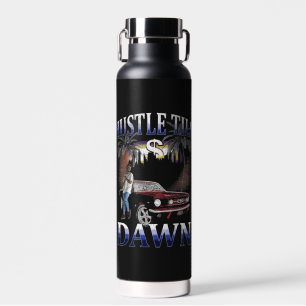 Hustle Till Dawn - Urban Streetwear Design Waterfles
