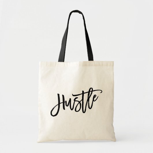 Hustle Trendy Lettering Tote Bag (Voorkant)