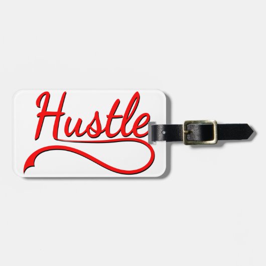 Hustle Typography Art Bagagelabel (Voorkant horizontaal)