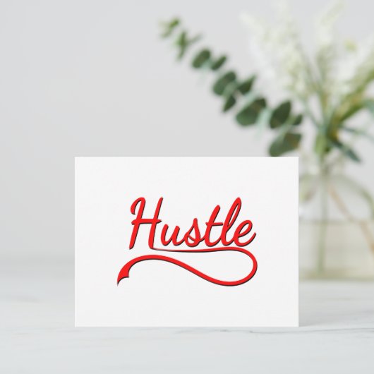Hustle Typography Art Briefkaart (Staand voorkant)