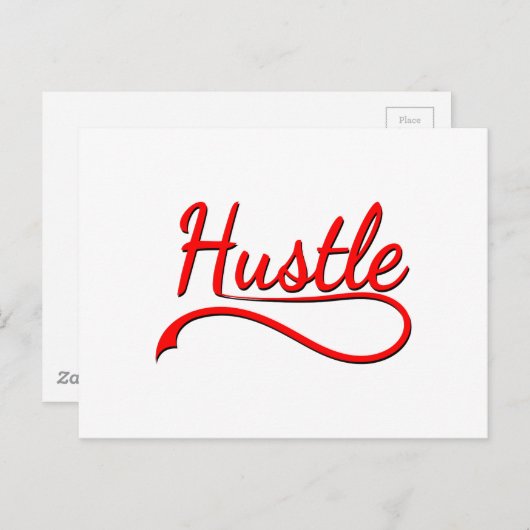Hustle Typography Art Briefkaart (Voorkant / Achterkant)