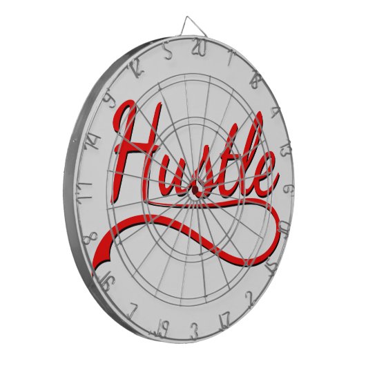 Hustle Typography Art Dartbord (Voorkant Links)