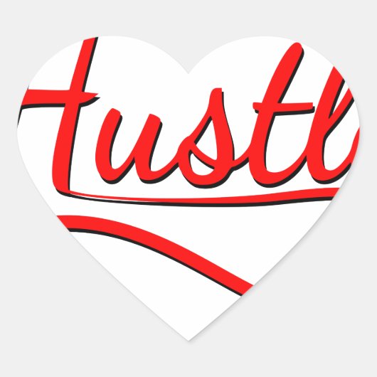 Hustle Typography Art Hart Sticker (Voorkant)