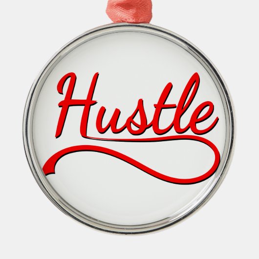 Hustle Typography Art Metalen Ornament (Voorkant)