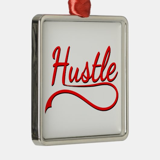Hustle Typography Art Metalen Ornament (Rechts)