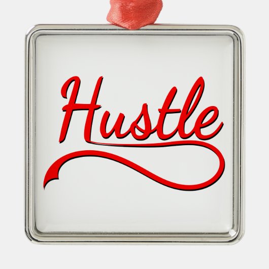 Hustle Typography Art Metalen Ornament (Voorkant)