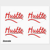 Hustle Typography Art Ovale Sticker (Vel)
