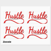 Hustle Typography Art Rechthoekige Sticker (Vel)