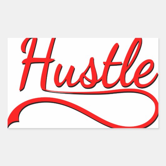 Hustle Typography Art Rechthoekige Sticker (Voorkant)