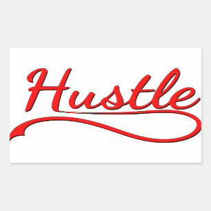 Hustle Typography Art Rechthoekige Sticker