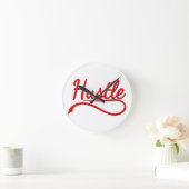Hustle Typography Art Ronde Klok (Huis)