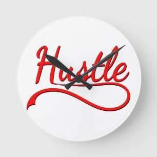 Hustle Typography Art Ronde Klok