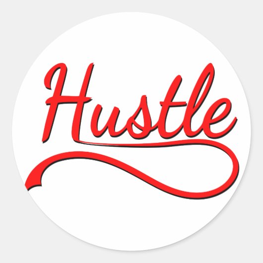Hustle Typography Art Ronde Sticker (Voorkant)