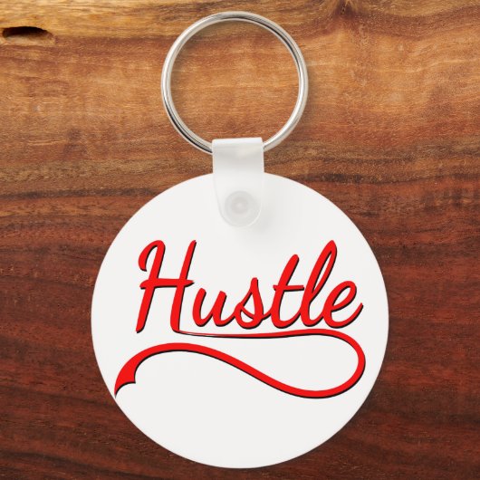 Hustle Typography Art Sleutelhanger (Voorkant)