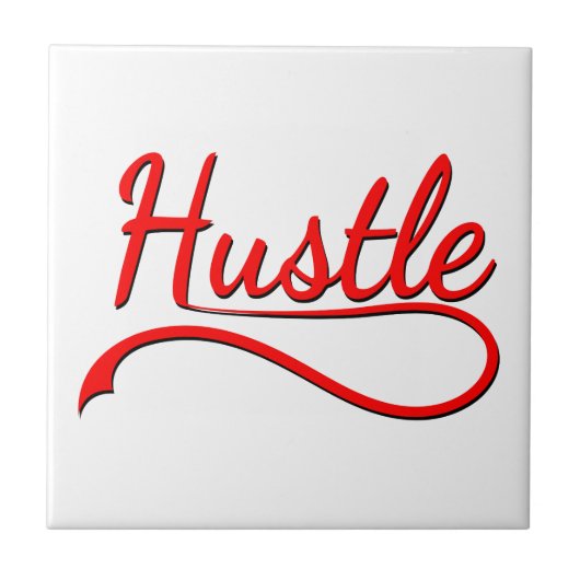 Hustle Typography Art Tegeltje (Voorkant)