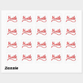 Hustle Typography Art Vierkante Sticker (Vel)