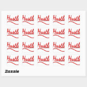 Hustle Typography Art Vierkante Sticker (Vel)