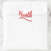 Hustle Typography Art Vierkante Sticker (Tas)