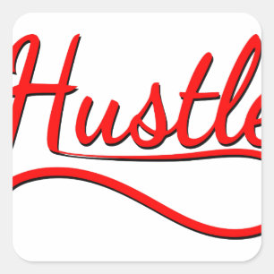 Hustle Typography Art Vierkante Sticker