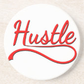 Hustle Typography Art Zandsteen Onderzetter (Voorkant)