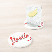 Hustle Typography Art Zandsteen Onderzetter (Zijkant)