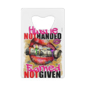 Hustle verdiend creditkaart flessenopener (Achterkant)