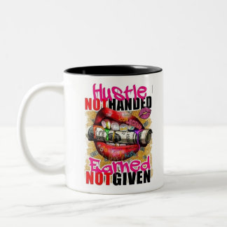 Hustle verdiend tweekleurige koffiemok